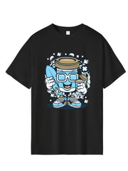 Men's Cartoon Illustration Print T-Shirt Active Casual Comfy Crew Neck Tee