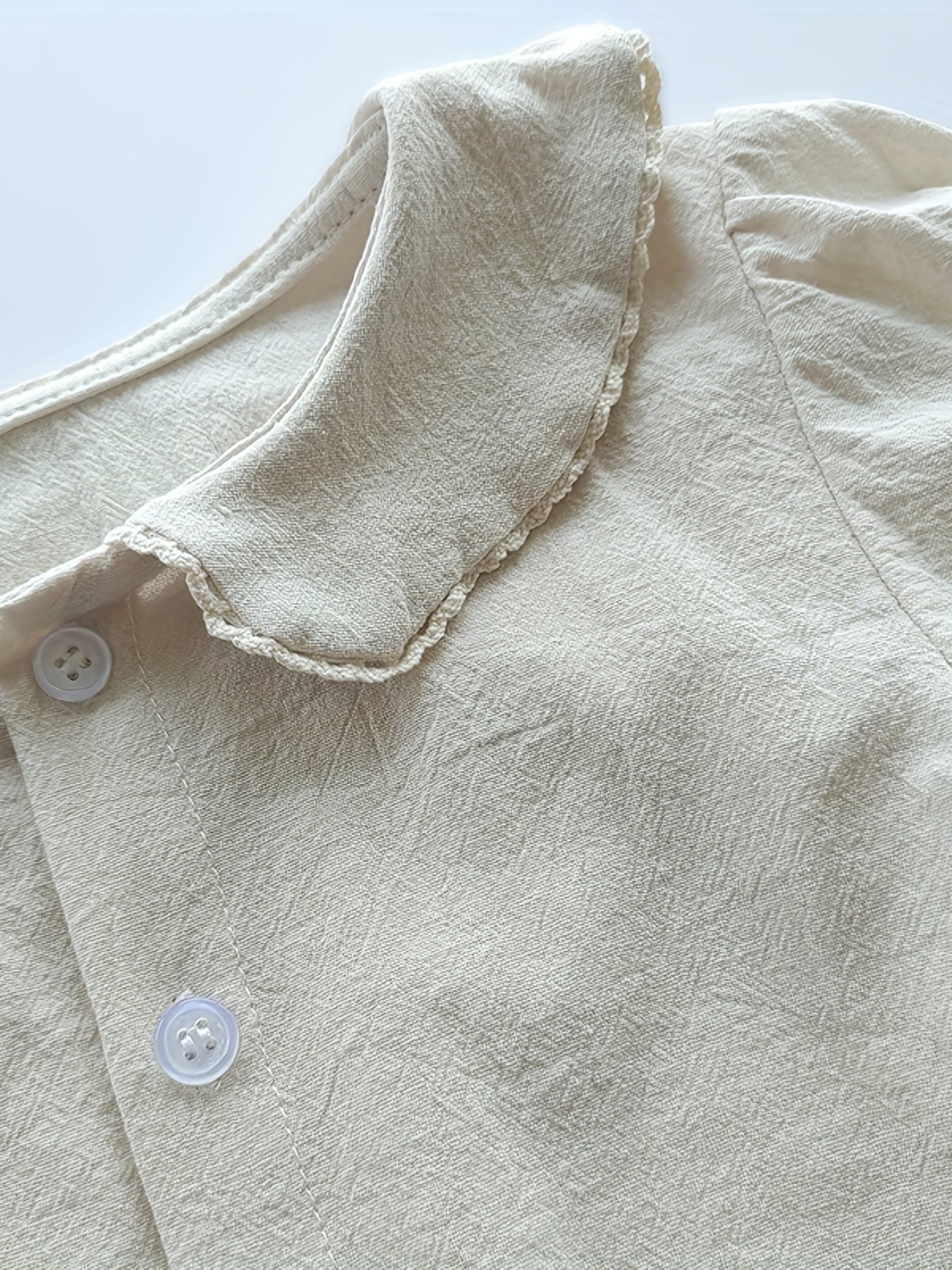 Toddler Girls Casual Blouse Button Round Collar Shirt