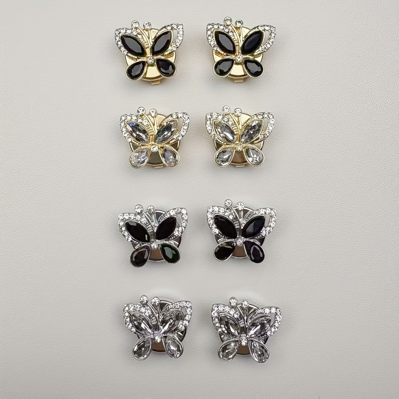 Butterfly Rhinestone Embellished Button-Up Cover Shirts for Men and Women