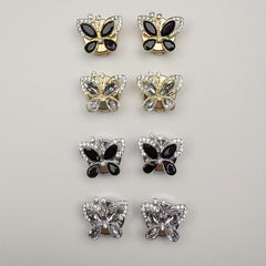 Butterfly Rhinestone Embellished Button-Up Cover Shirts for Men and Women