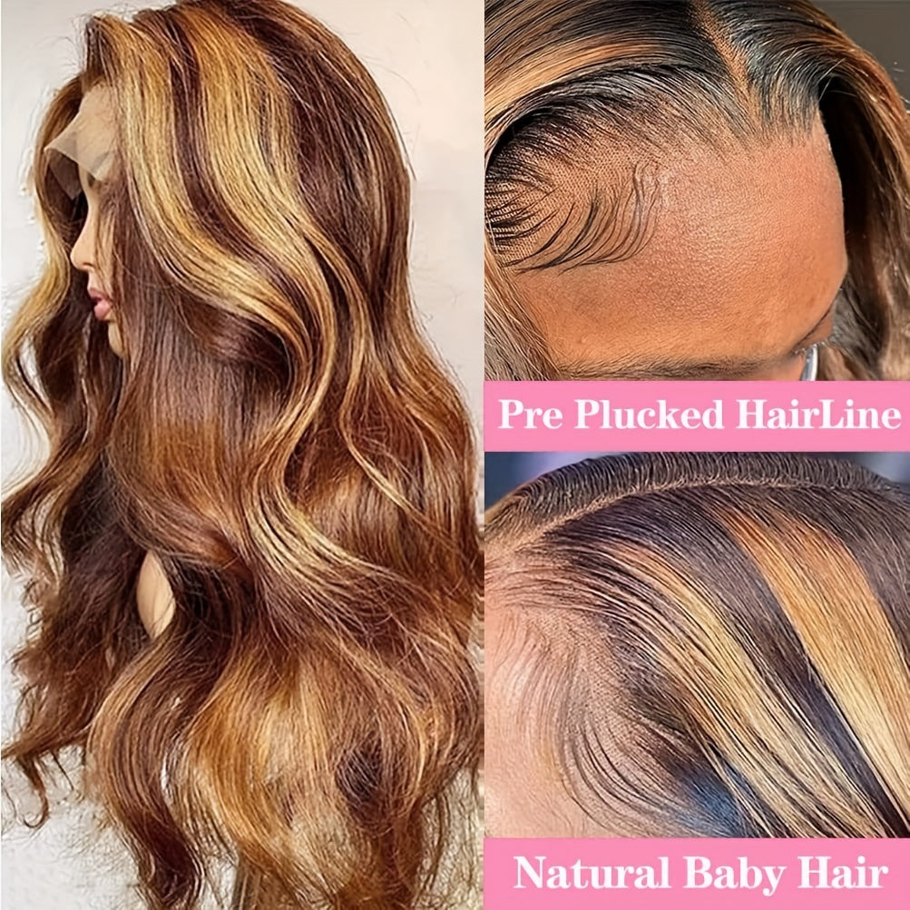 Honey Blonde Ombre Lace Front Wig Human Hair 13x4 Transparent HD 4 27