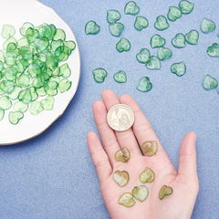 100 Pcs Green Acrylic Leaf Pendant Loose Beads for Jewelry Making