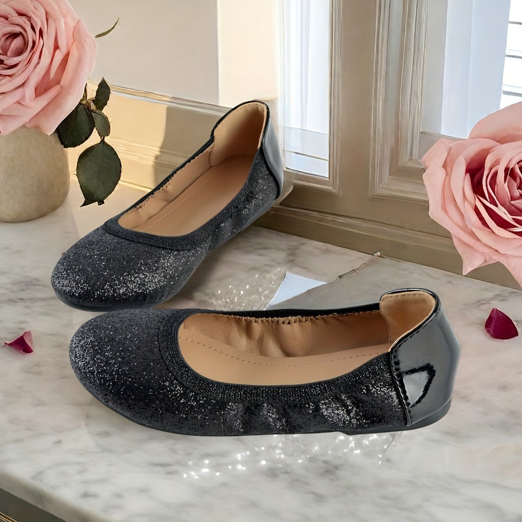 Girls' Shimmering Ballet Pumps Comfortable Flats