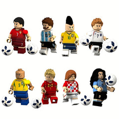 8 Football Stars Minifigures Brick Blocks for Kids