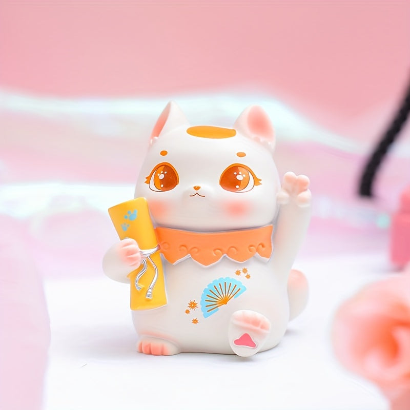1 Pc Random Lucky Cat Anime Figure Toy Gift For Mom Desktop Decor