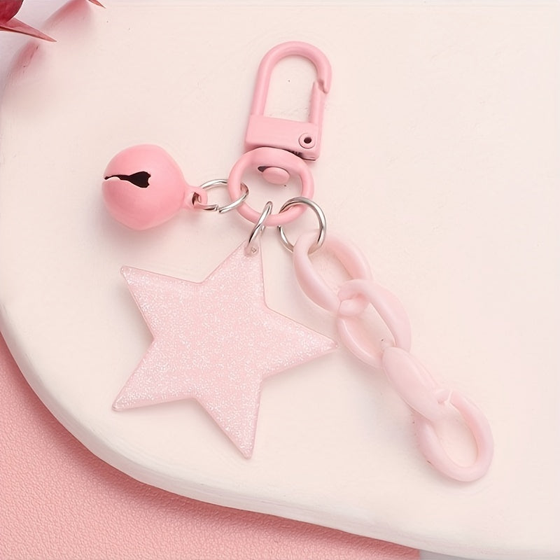 2pcs Star Shaped Keychain Bag Car Key Pendant Ornament Gift