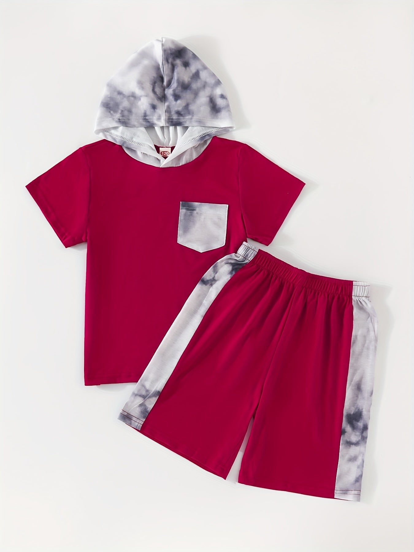 Boys Hooded T Shirt & Sport Shorts Set for Summer