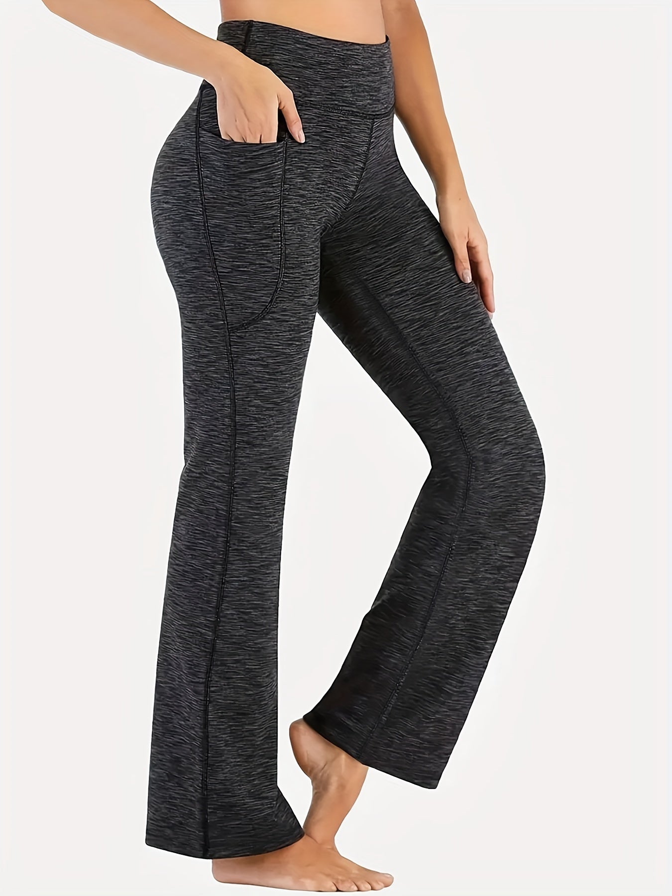Wide Leg Space Dye Workout Pants High Waist Casual