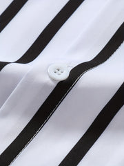 Stripe Print Men's Casual Short Sleeve Shirt Summer Vacation Resort Tops
