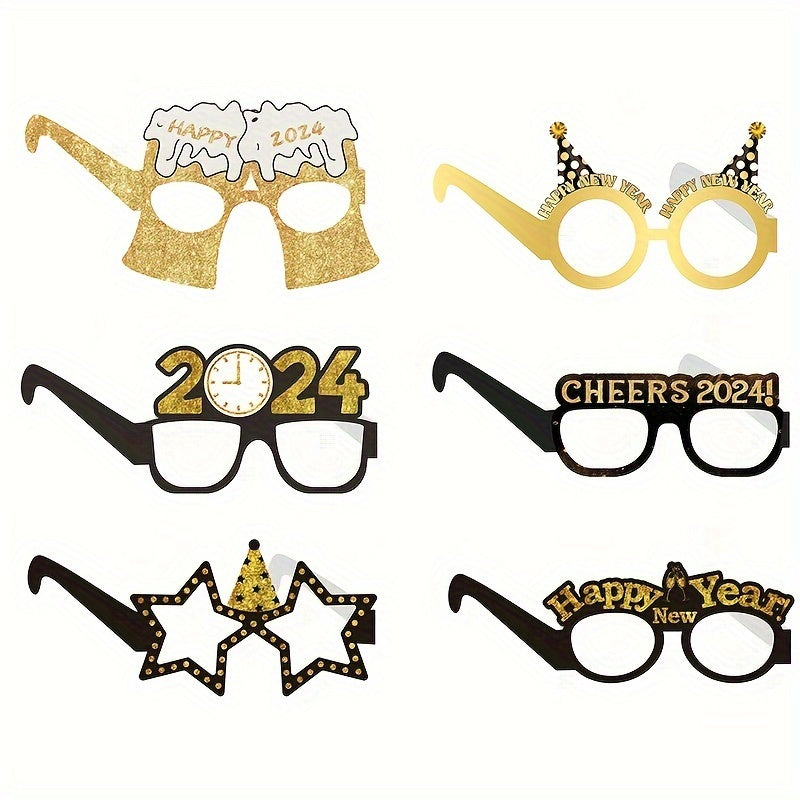 6pcs Funny Photo Glasses Paper Glasses Year Party Decoration
