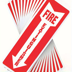 5 Pack Self Adhesive Reminder Stickers for Fire Safety Signs Red