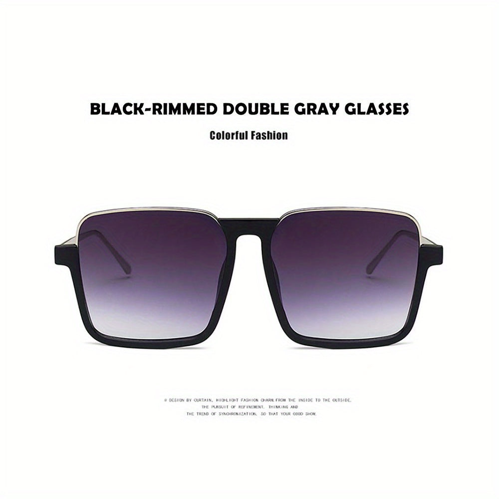 Oversized Square Sunglasses UV400 Gradient Lens Casual Jelly Glasses