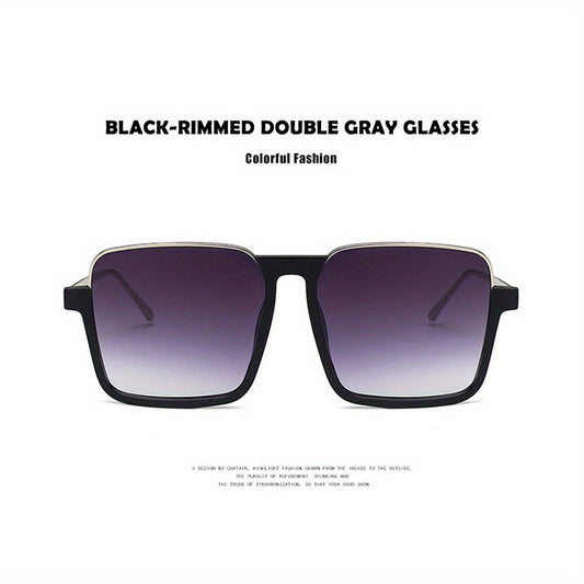 Oversized Square Sunglasses UV400 Gradient Lens Casual Jelly Glasses