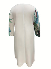 Floral V Neck Maxi Dress Plus Size