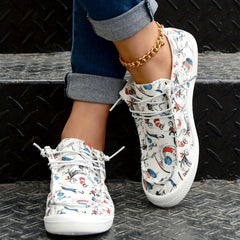 Women's Cartoon Pattern Skate Shoes Lightweight Walking Shoes