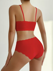 Solid Push Up Bra & Panties Set
