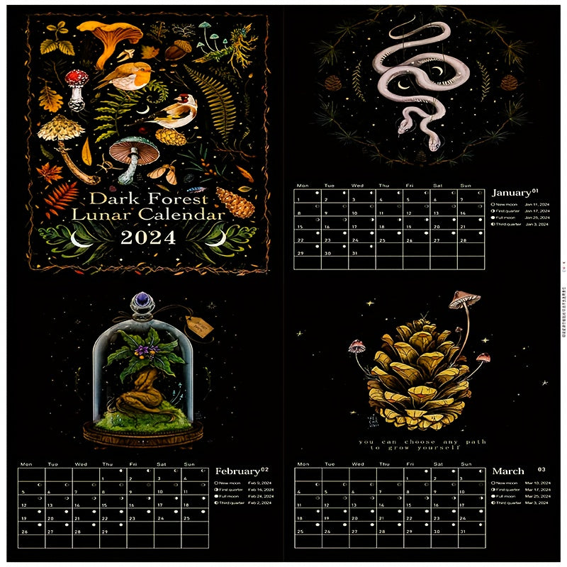 Dark Forest Calendar Year Calendar Christmas Halloween Thanksgiving Gift