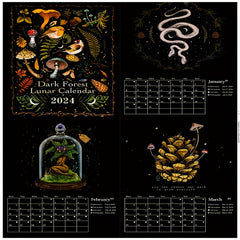 Dark Forest Calendar Year Calendar Christmas Halloween Thanksgiving Gift