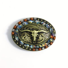 Western Cowboy Men's Retro Belt Buckle Head Large Plate Buckle