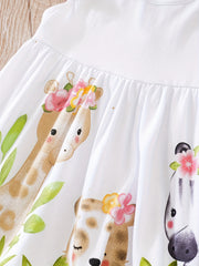 Animal Print Flutter Sleeve Baby Girl's Bodysuit