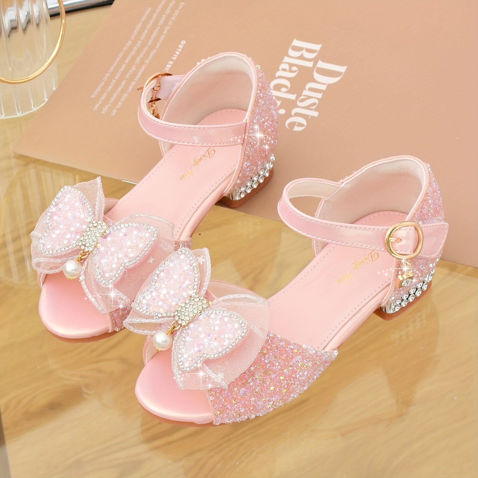 Bow Rhinestone High Heel Sandals, Light Dress Shoes for Summer