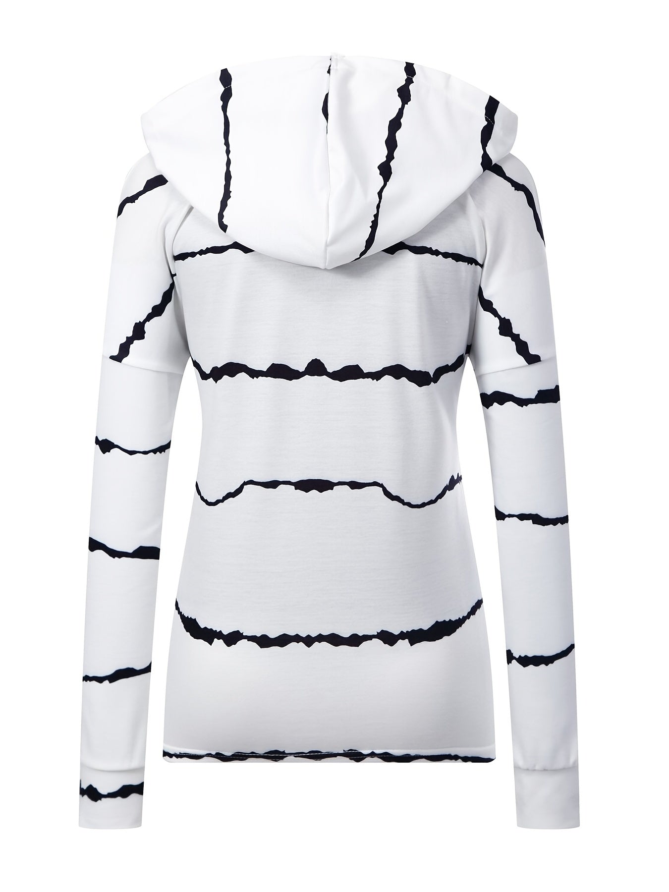 Tie Dye Striped Print Drawstring Loose Hoodie Casual Hooded Long Sleeve