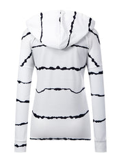 Tie Dye Striped Print Drawstring Loose Hoodie Casual Hooded Long Sleeve