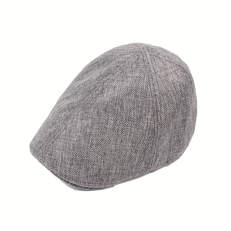 Men Summer Breathable Beret Soft Cotton Linen Hat Vintage Newsboy