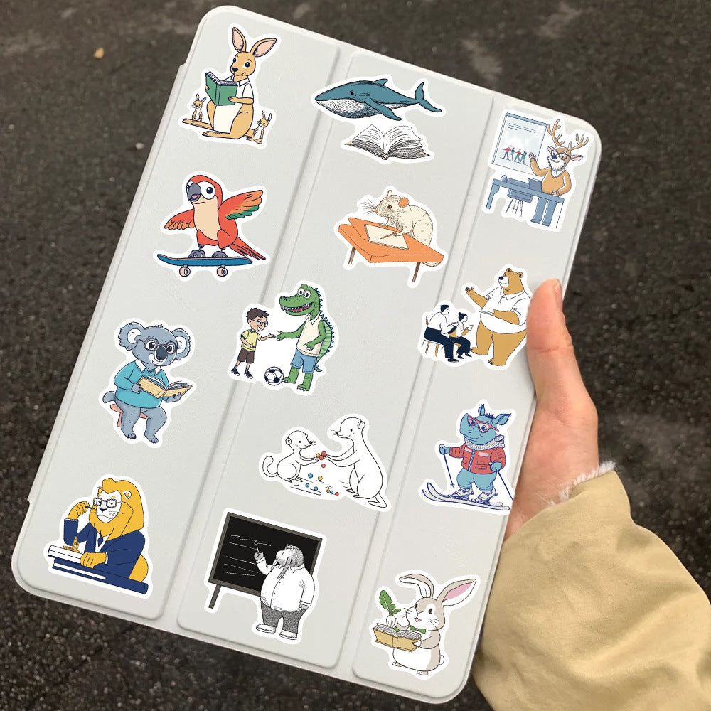 50pcs Cartoon Animal Stickers Waterproof Vinyl Sticker for Water Bottle Laptop P