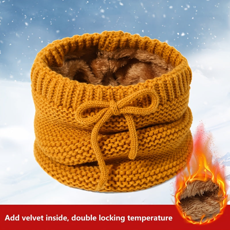 Thickened Fleece Warm Knitted Blended Scarf