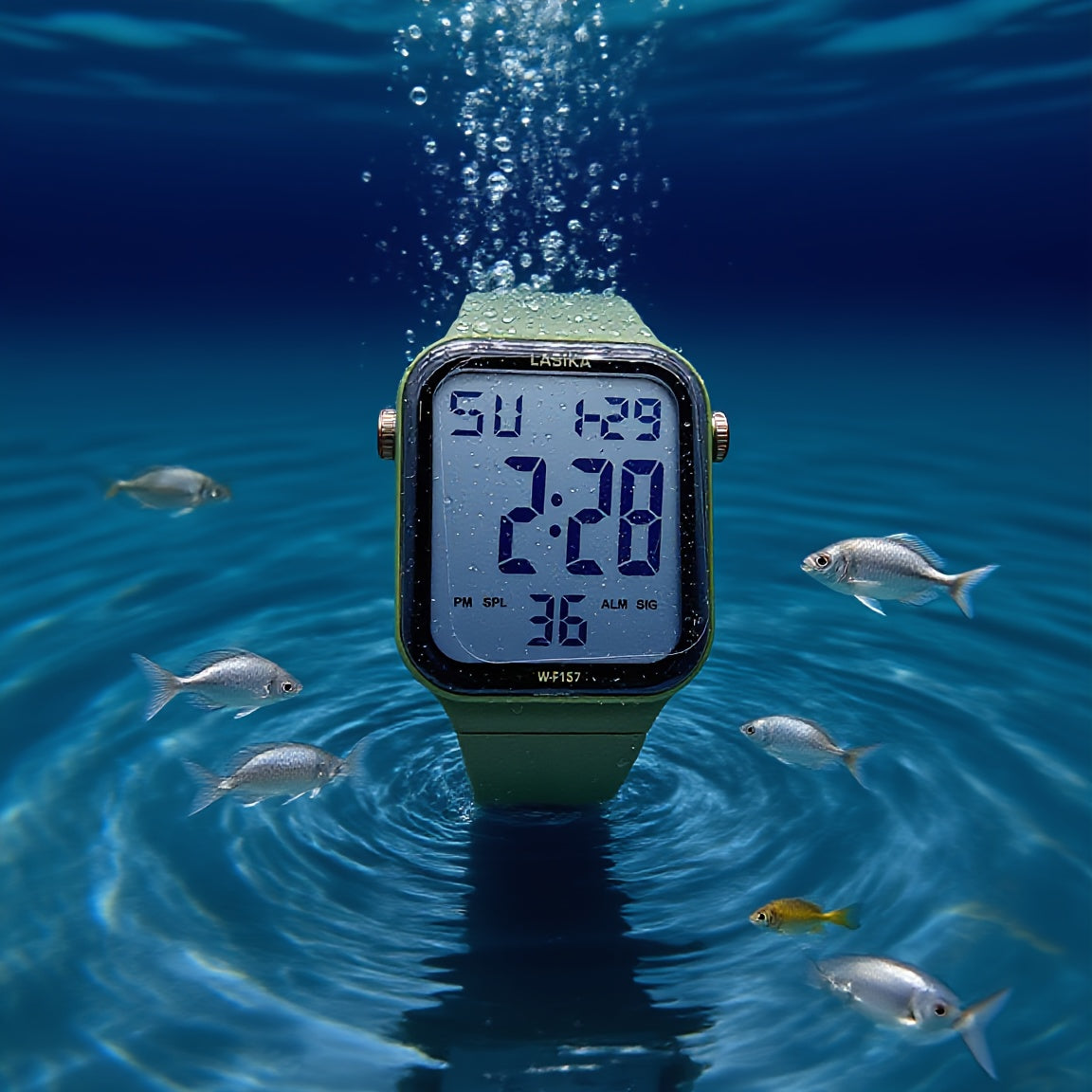 LASIKA Boys' Electronic Watch for Kids IPX7 Swimming Watch Dark Green
