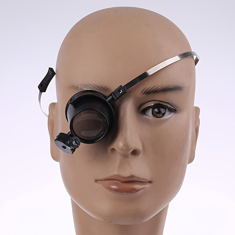 15X Magnifying Glass With LED Light Single Eye Headphone Magnifying Glass
