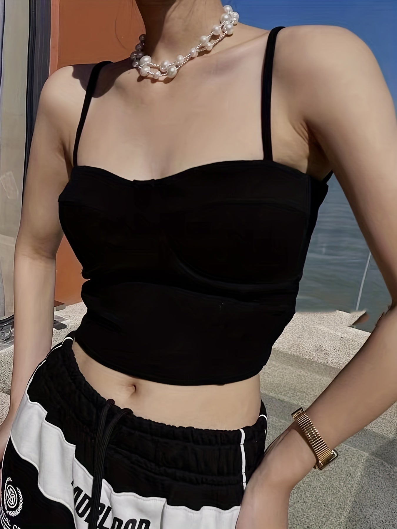 Sexy Backless Sleeveless Spaghetti Strap Crop Top
