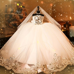 Princess Girl Wedding Dress Halloween Christmas Thanksgiving Gift Model