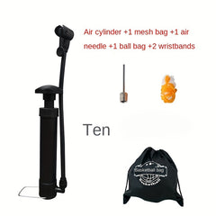 Portable Air Pump Set With Needle Net Bag Ball Bag Basketball Pump Set
