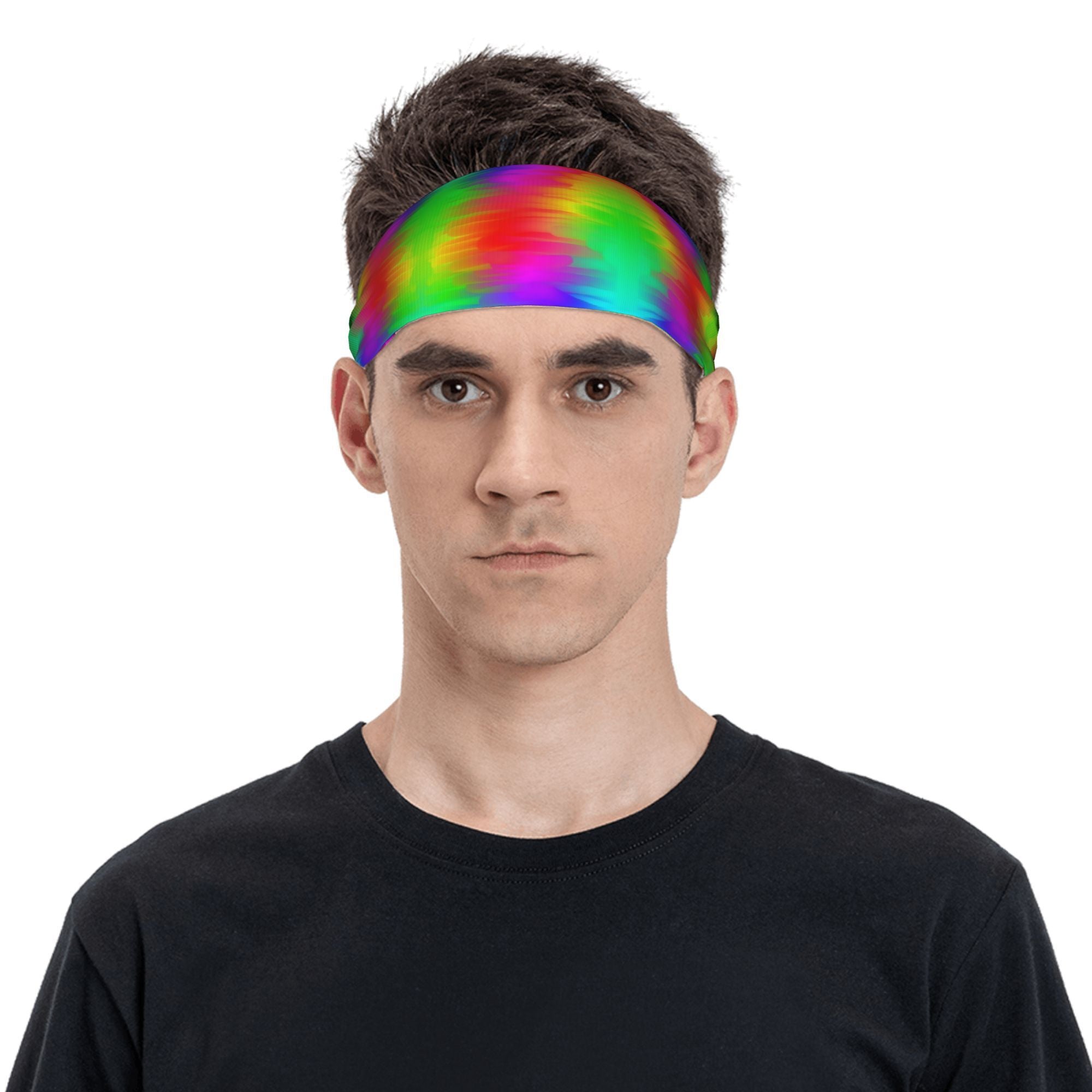 Rainbow Gradient Headband, Soft Polyester Blend for Sports