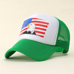 Flag Eagle Baseball Cap Independence Patriotic Trucker Hat
