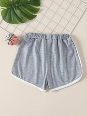 Girls' Letter Print High Waisted Track Shorts