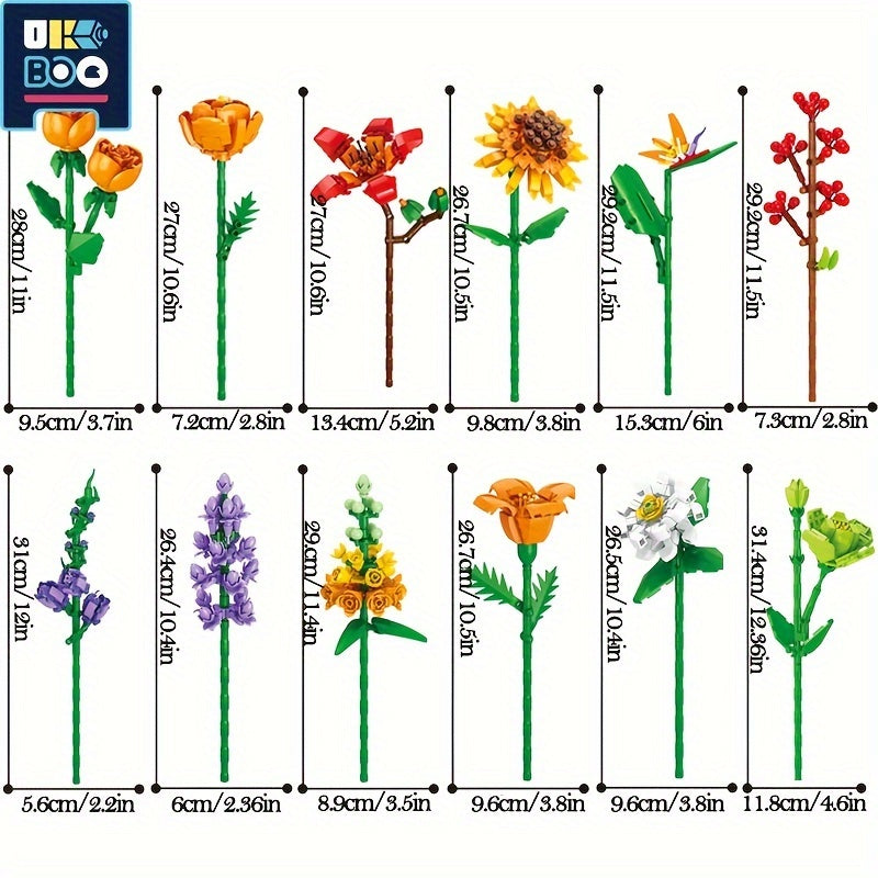 Flower Bouquet Building Blocks Kit Assembled Flower Model