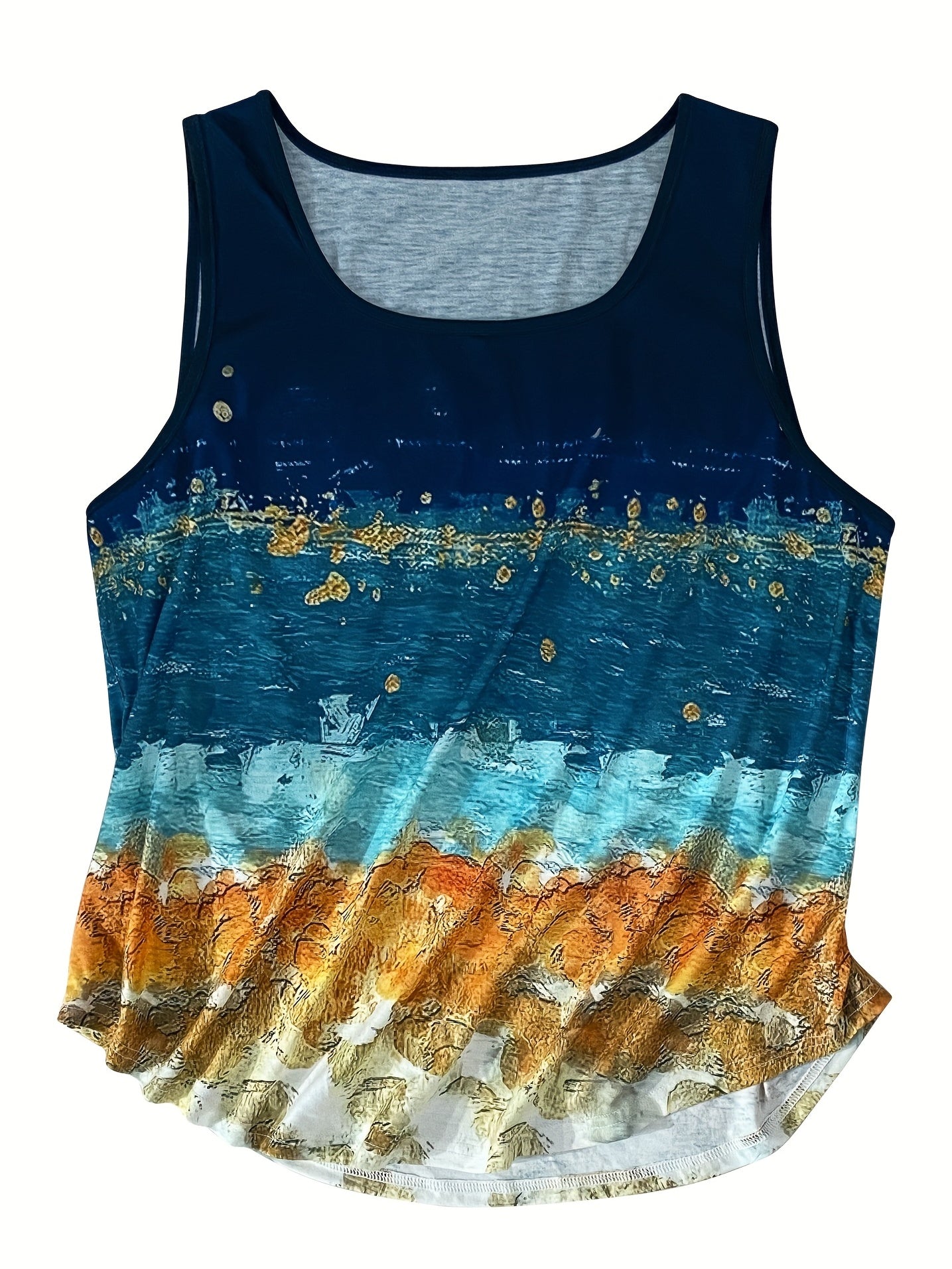 Painting Print Round Neck Tank Top