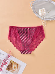 5 Pack Plus Size Panties Set Women's Plus Soft Contrast Lace Briefs