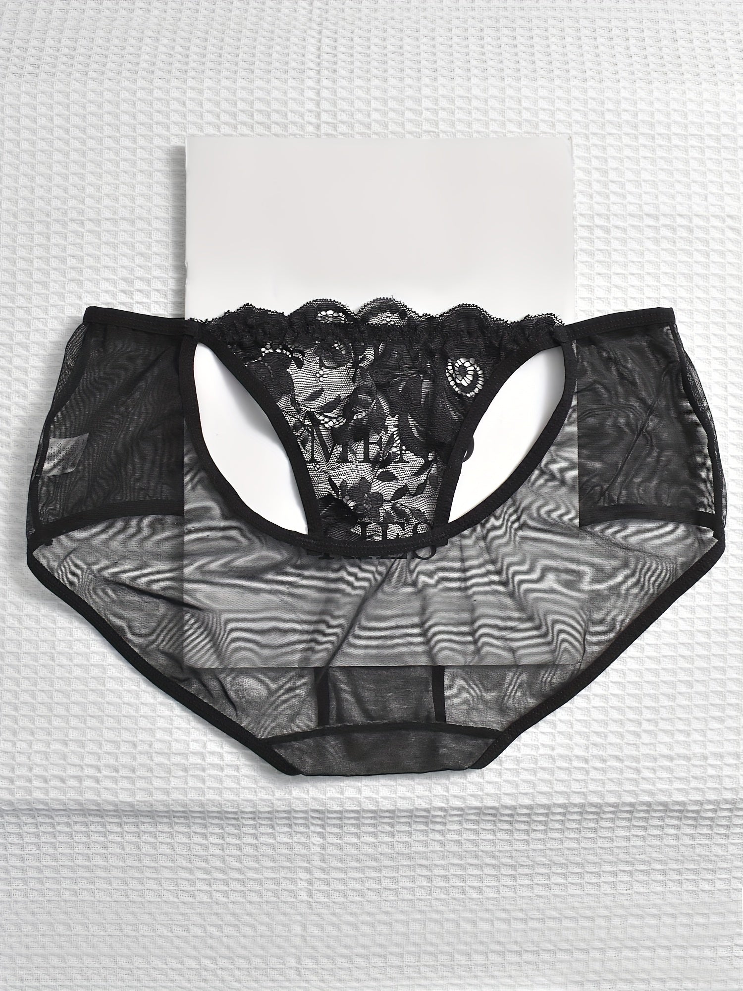 3 Pack Plus Size Lace Semi Sheer Panties High Stretch Briefs