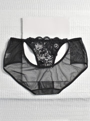 3 Pack Plus Size Lace Semi Sheer Panties High Stretch Briefs