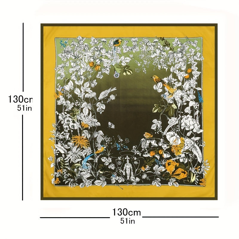 Bird & Flower Bandana Silk Tube Top Casual Shawl Scarf Wrap