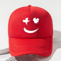 Cartoon Print Baseball Cap Summer Sunshade Mesh Peaked Cap