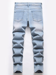 Boys Ripped Distressed Stretch Jeans Skinny Slim Fit Washed Denim Pants
