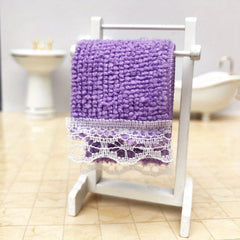 1:12 Doll House Mini Lace Towel Bath Towel Model Bathroom Scene Doll House Decor