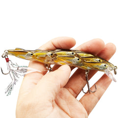 Long Casting Group Fish Lure Slow Sinking Bionic Hard Bait with Feather Hook