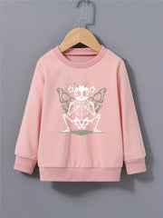 Kid's Halloween Butterfly Skeleton Sweatshirt Crew Neck Pullover