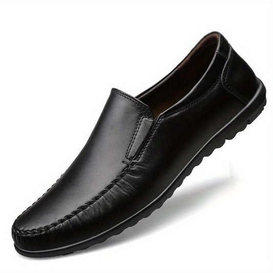 Men's Leather Stitch Loafer Shoes Wear resistant Non Slip Casual Shoes